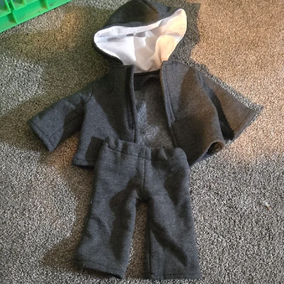 Blue 'Beep' Doll Outfit Set with Gray Hoodie & Pants - Picture 3 of 4